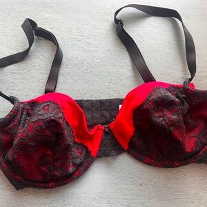 Gilligan & O'Malley Red and Black lace push up bra